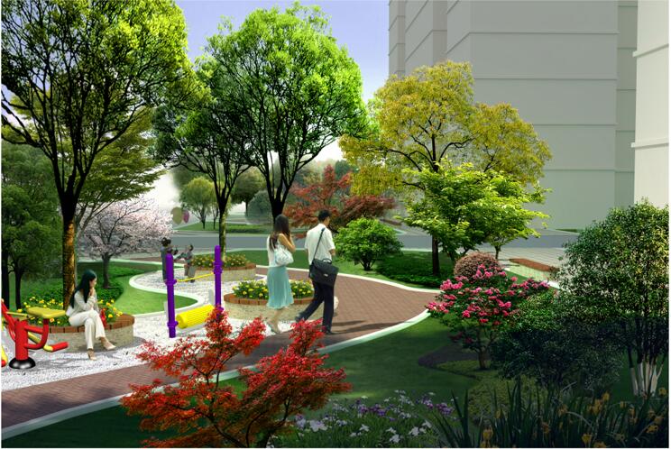 彬州市時(shí)尚未來(lái)街區綠化